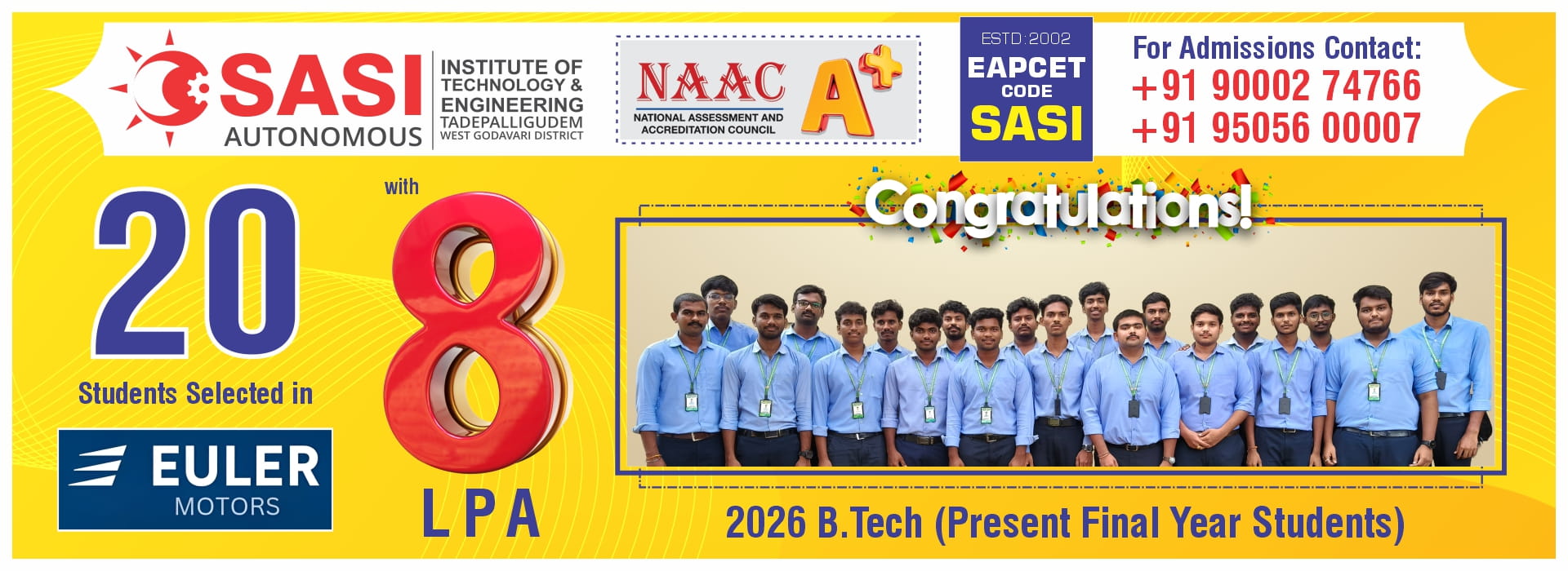 20 Students Selected in EULER MOTORS
